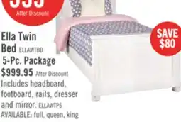 The Brick Ella Panel Bed with Headboard & Frame for Kids, Chevron Pattern, White - Twin Size offer