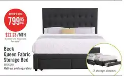 The Brick Beck Upholstered Storage Bed in Dark Grey Fabric, Button Tufted - King Size offer