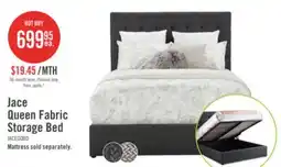 The Brick Jace Upholstered Storage Platform Bed in Grey Fabric, Tufted - Queen Size offer