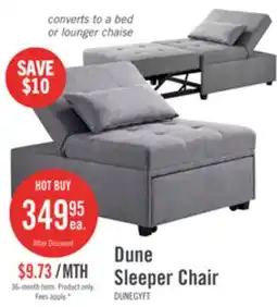 The Brick Dune 43.75 Fabric Convertible Sleeper Chair with Tufted Cushions - Grey offer