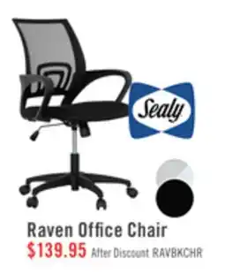 The Brick Sealy Raven 25.2 Adjustable Ergonomic Office Chair with Mesh Padding - Black offer