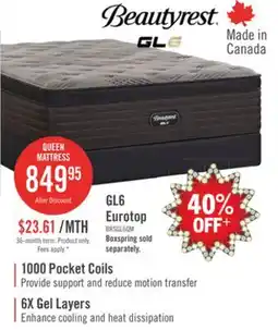 The Brick Beautyrest GL6 Eurotop Medium Queen Mattress offer