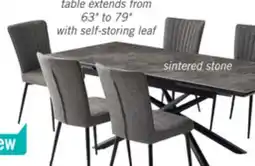 The Brick Tavo 7pc Dining Set with Table & Chairs, 63-79W Extension, Metal - Grey & Black offer