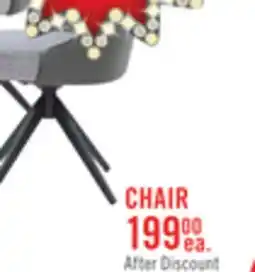 The Brick Bari Dining Chair with Vegan-Leather & Linen-Look Fabric, Swivel-Seat, Metal - Grey offer