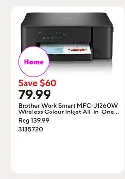 Staples Brother Work Smart MFC-J1260W Wireless Colour Inkjet All-in-One Printer offer