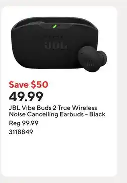 Staples JBL Vibe Buds 2 True Wireless Noise Cancelling Earbuds - Black offer