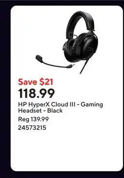 Staples HP HyperX Cloud III - Gaming Headset - Black offer