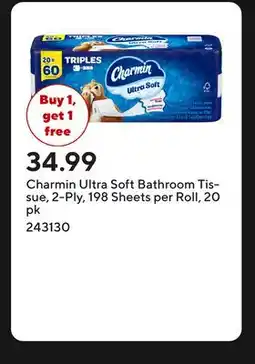 Staples Charmin Ultra Soft Bathroom Tissue, 2-Ply, 198 Sheets per Roll offer