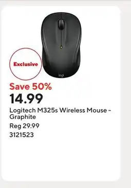 Staples Logitech M325s Wireless Mouse - Graphite offer
