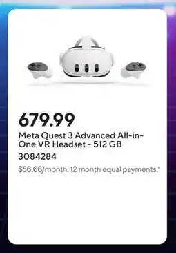 Staples Meta Quest 3 Advanced All-in-One VR Headset - 512 GB offer