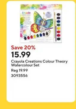 Staples Crayola Creations Colour Theory Watercolour Set offer