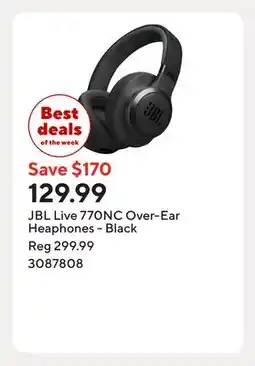 Staples JBL Live 770NC Over-Ear Heaphones - Black offer
