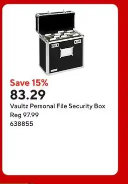 Staples Vaultz Personal File Security Box offer