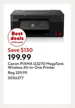 Staples Canon PIXMA G3270 MegaTank Wireless All-in-One Printer offer
