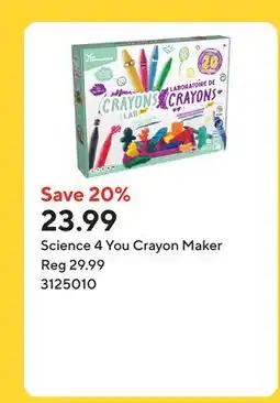 Staples Science 4 You Crayon Maker offer