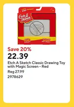 Staples Etch A Sketch Classic Drawing Toy with Magic Screen - Red offer
