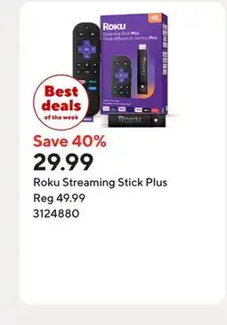 Staples Roku Streaming Stick Plus offer