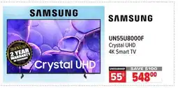 2001 Audio Video UN55U8000F 55 SAMSUNG Crystal UHD 4K Smart TV offer