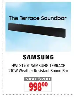 2001 Audio Video HWLST70T SAMSUNG TERRACE 210W Weather Resistant Sound Bar offer