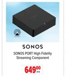 2001 Audio Video SONOS PORT High Fidelity Streaming Component offer
