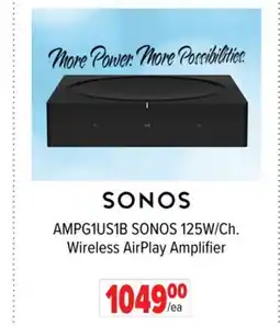 2001 Audio Video AMPG1US1B SONOS 125W/Ch. Wireless AirPlay Amplifier offer