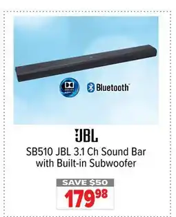 2001 Audio Video SB510 JBL 3.1 Ch Sound Bar with Built-in Subwoofer offer