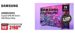 2001 Audio Video UN98DU9000 98 SAMSUNG Crystal UHD 4K Smart - 200 Motion Rate offer