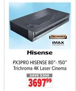 2001 Audio Video HISENSE 80-150 Trichroma 4K Laser Cinema offer