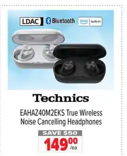 2001 Audio Video EAHAZ40M2EKS Technics True Wireless Noise Cancelling Headphones offer