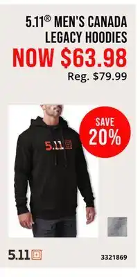Cabela's 5.11 MEN'S CANADA LEGACY HOODIES offer