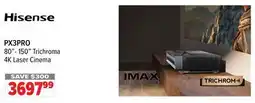 2001 Audio Video PX3PRO Hisense 80-150 Trichroma 4K Laser Cinema offer