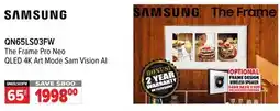2001 Audio Video SAMSUNG The Frame Pro Neo QLED 4K Art Mode Sam Vision AI 65 offer