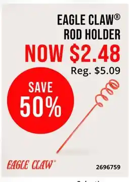 Cabela's EAGLE CLAW ROD HOLDER offer