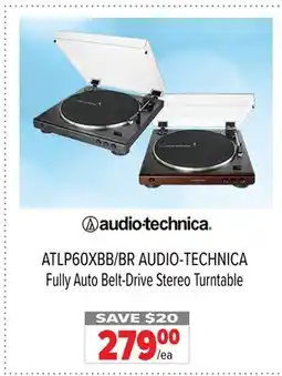 2001 Audio Video ATLP60XBB/BR AUDIO-TECHNICA Fully Auto Belt-Drive Stereo Turntable offer