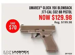 Cabela's UMAREX GLOCK 19X BLOWBACK. 177-CAL CO2 BB PISTOL offer
