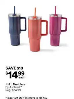 Michaels 1.18 L Tumblers by Ashland offer
