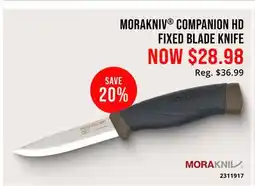 Cabela's MORAKNIV COMPANION HD FIXED BLADE KNIFE offer