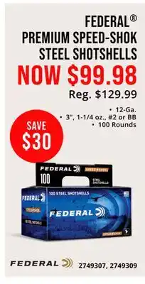 Cabela's Federal Premium Speed-Shok Steel Shotshells offer