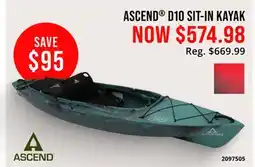 Cabela's ASCEND D10 SIT-IN KAYAK offer