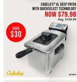Cabela's CABELA'S 4L DEEP FRYER WITH QUICKSELECT TECHNOLOGY offer