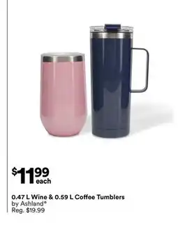 Michaels 0.47 L Wine & 0.59 L Coffee Tumblers by Ashland offer