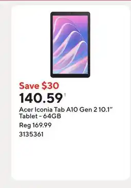 Staples Acer Iconia Tab A10 Gen 2 10.1 Tablet - 64GB offer