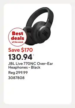 Staples JBL Live 770NC Over-Ear Heaphones - Black offer