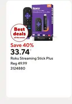 Staples Roku Streaming Stick Plus offer