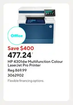 Staples HP 4301dw Multifunction Colour LaserJet Pro Printer offer