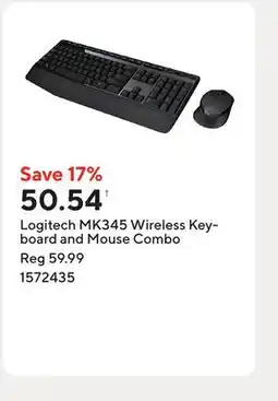 Staples Logitech MK345 Wireless Keyboard and Mouse Combo offer