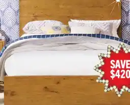 The Brick Scott Living Henri Panel Bed with Headboard & Frame, Wood, Brown - Queen Size offer