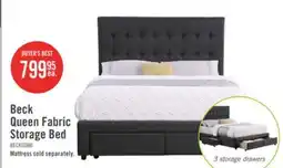 The Brick Beck Upholstered Storage Bed in Dark Grey Fabric, Button Tufted - Queen Size offer