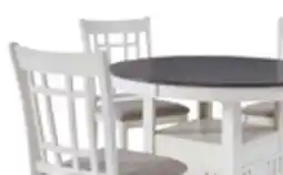 The Brick Dena 5pc Dining Set with Table & Chairs, 42-60W Extension, Round - Dove Grey offer