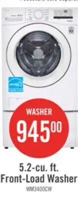 The Brick LG 5.2 Cu. Ft. Front-Load High-Efficiency Washer - White - Stackable offer